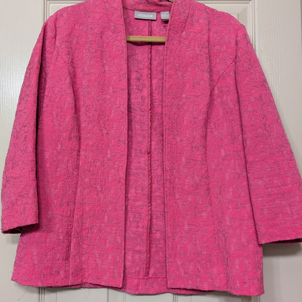 Chico's Fuchsia Textured Blazer